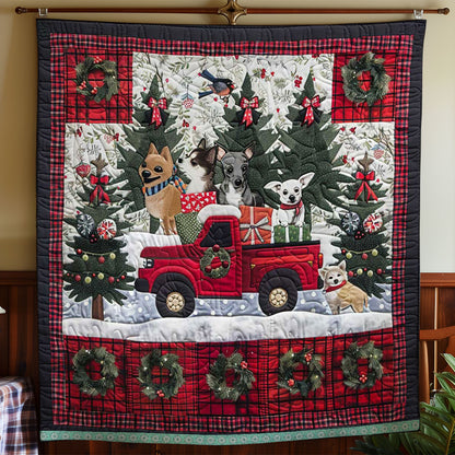 Red Truck Christmas Dogs WN1109035CL Quilt