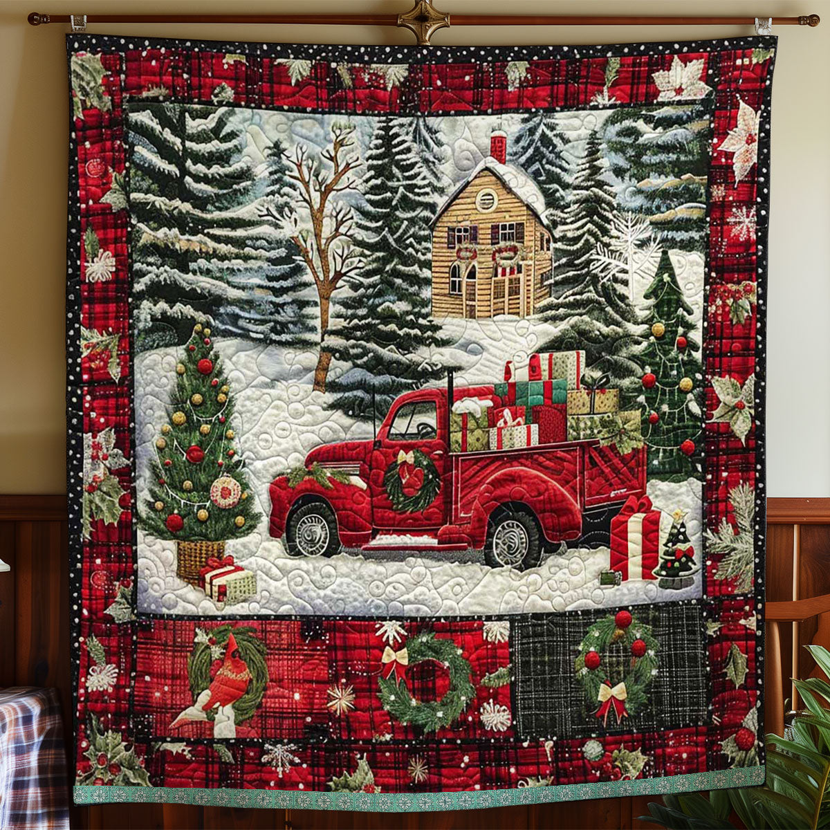 Red Truck Winter Wonderland WN1109009CL Quilt