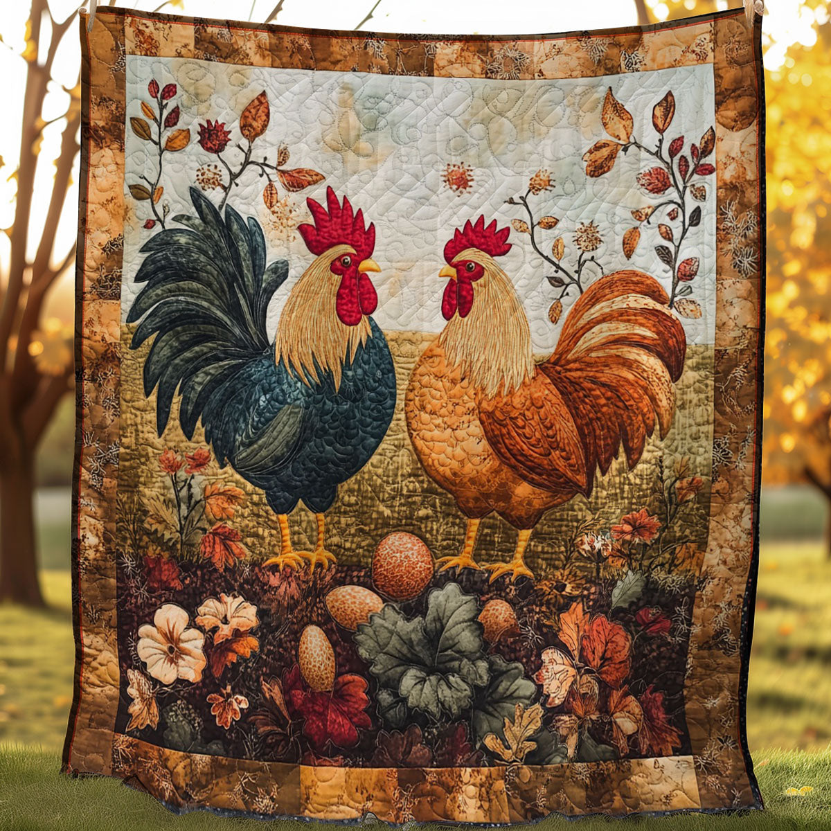 Roosters WM0308030CL Quilt