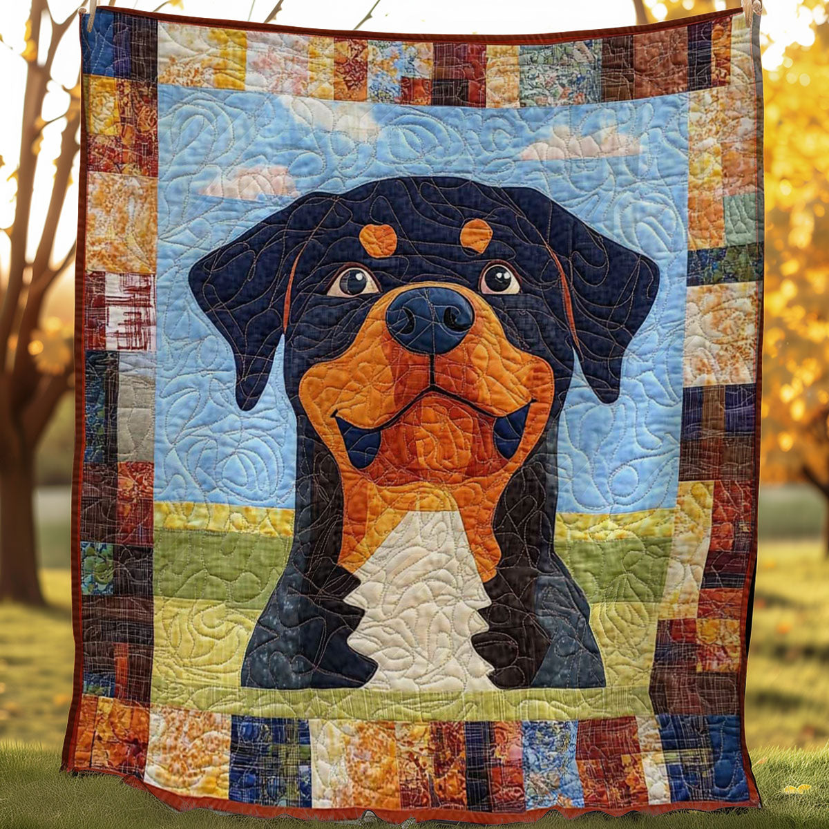 Rottweiler Funny WN0608042CL Quilt