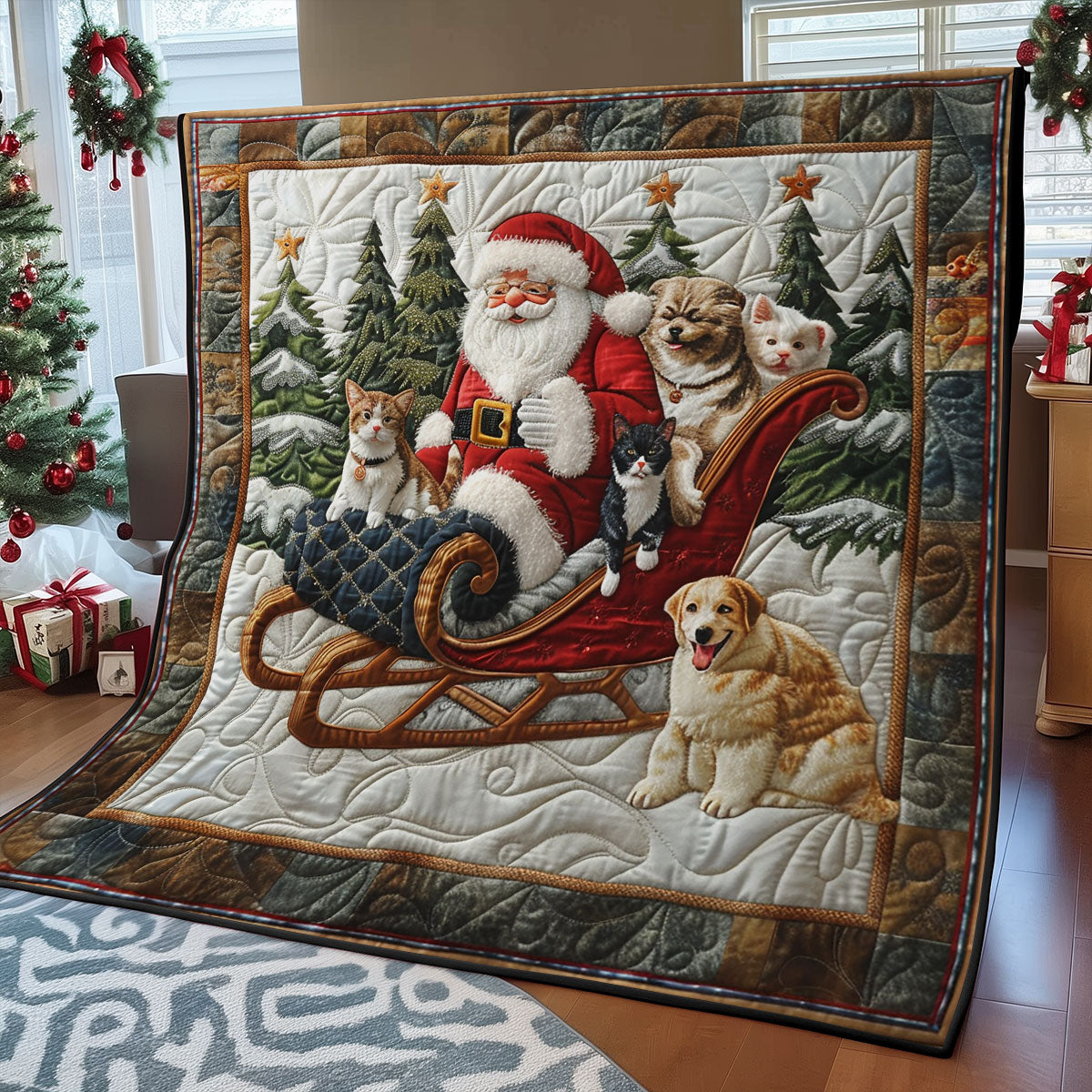 Santa And Friends SR2008003CL Quilt