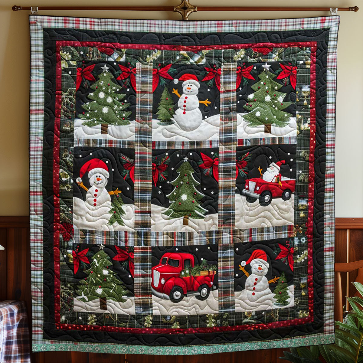 Santa’s Red Truck Tree WN1109040CL Quilt