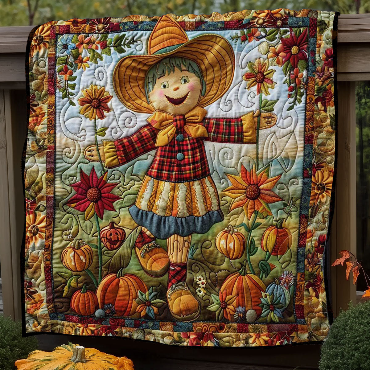 Scarecrow and the Pumpkin Moon WN1908043CL Quilt