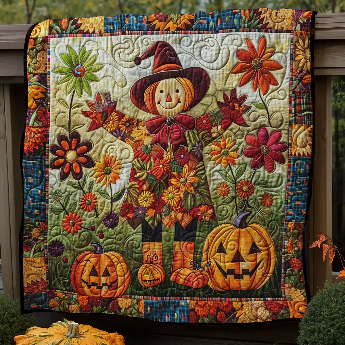 Scarecrow's Pumpkin Glow WN1908042CL Quilt