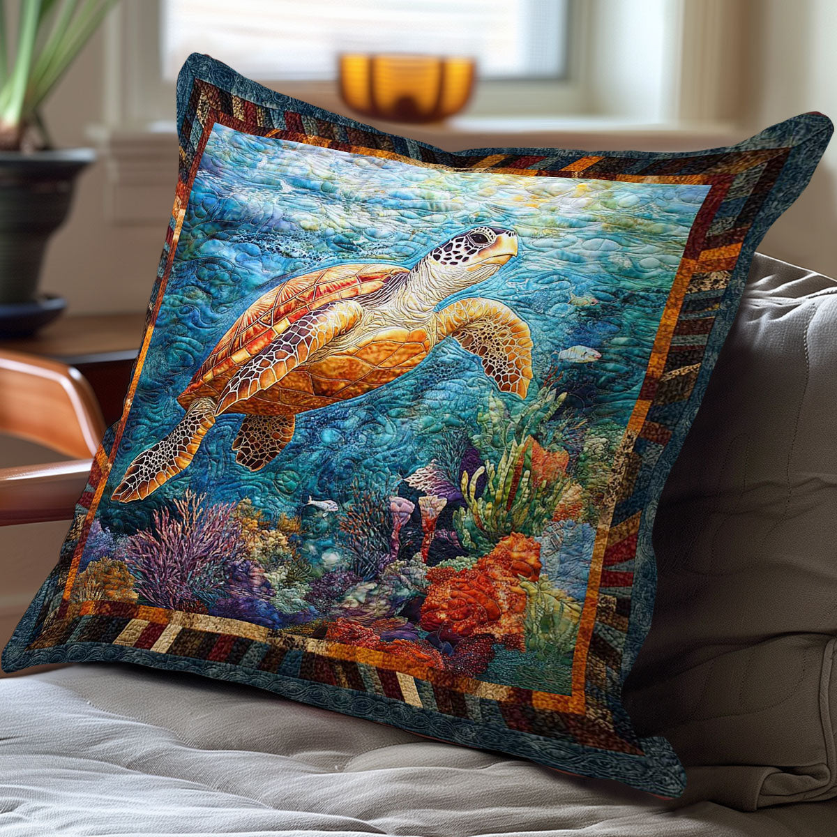 Sea Turtle WN0208091CL Quilt Pillow Case