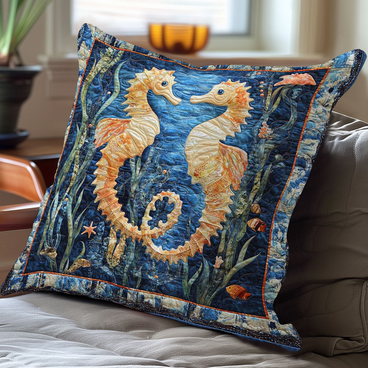 Seahorses WN0208092CL Quilt Pillow Case