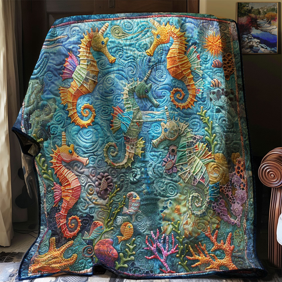 Seahorses' Marine Magic WN2708067CL Quilt