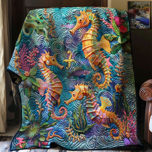 Seahorses' Ocean Wonders WN2708068CL Quilt