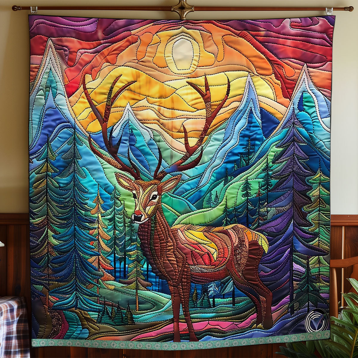 Serene Sunset Deer WN0909073CL Quilt