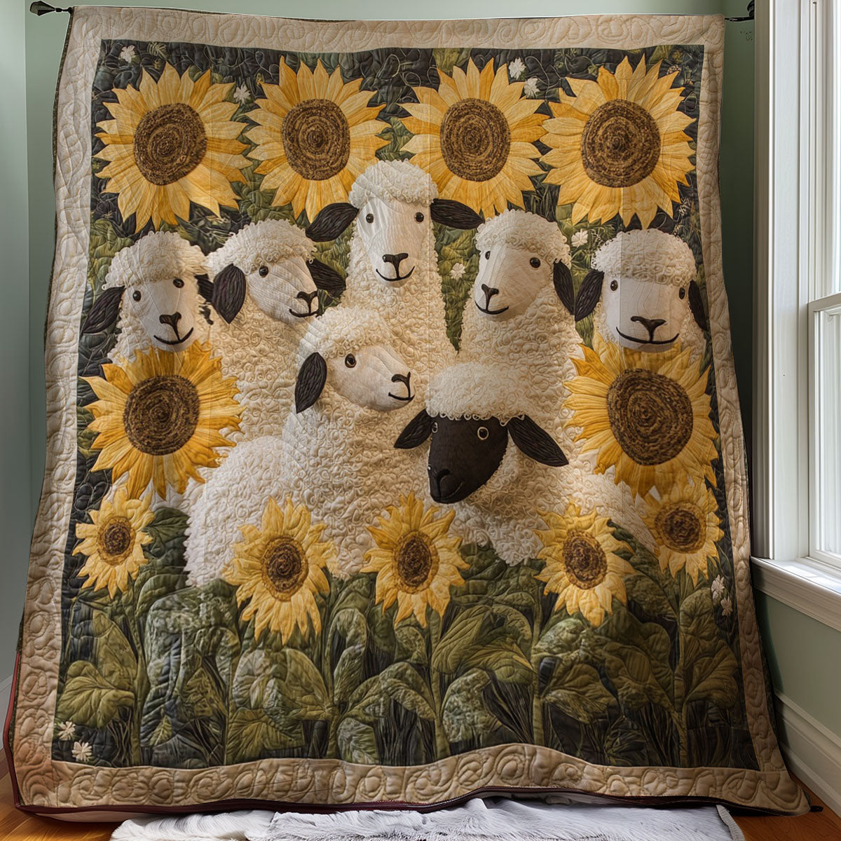 Sheeps Side Sunflowers WM3107001CL Quilt