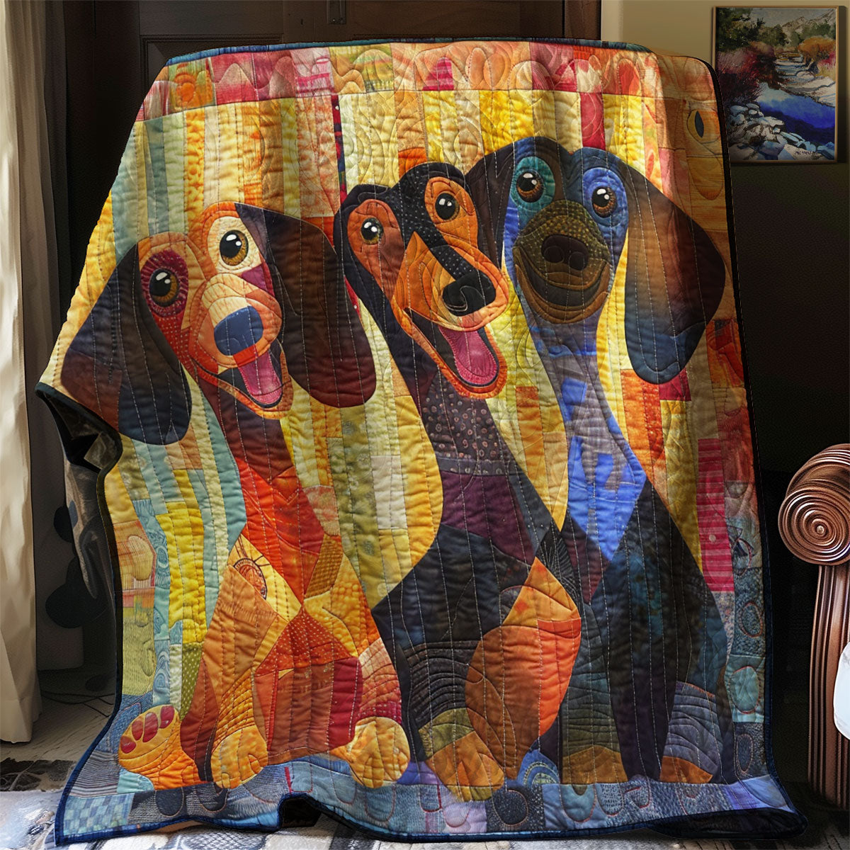 Smiling Dachshund WN2208060CL Quilt