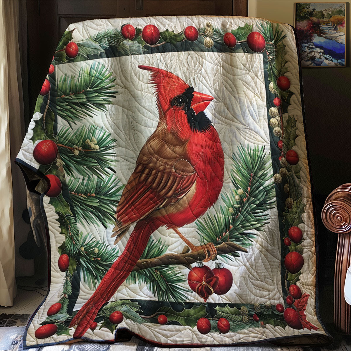Snowy Cardinal WN2208043CL Quilt