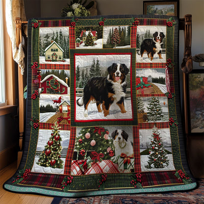 Snowy Christmas with Bernese Mountain WN3008008CL Quilt