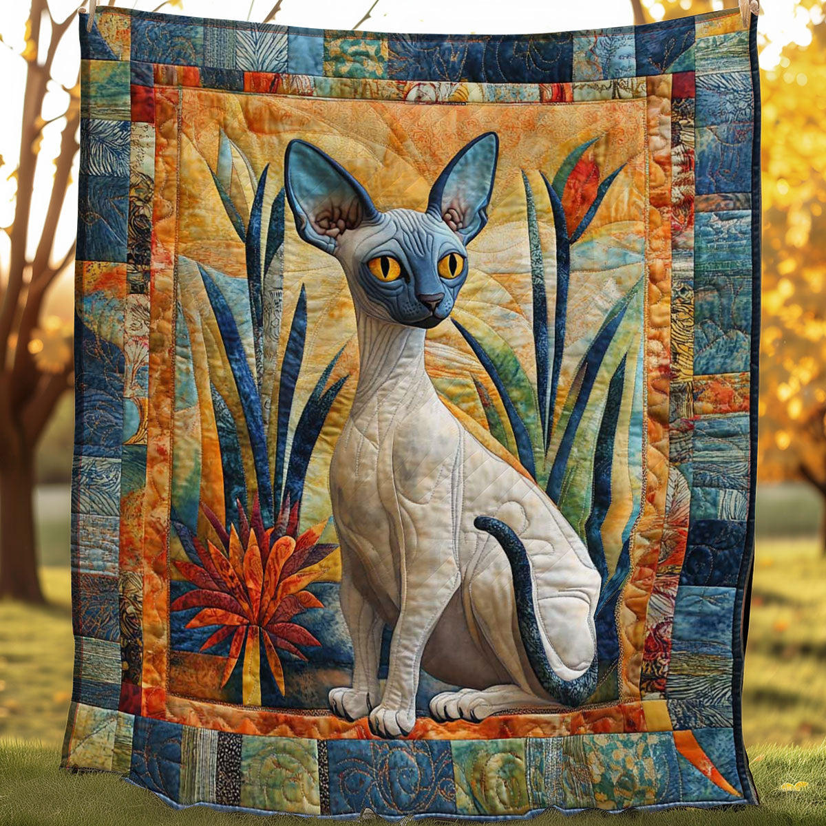 Sphynx And Flowers WN0608104CL Quilt