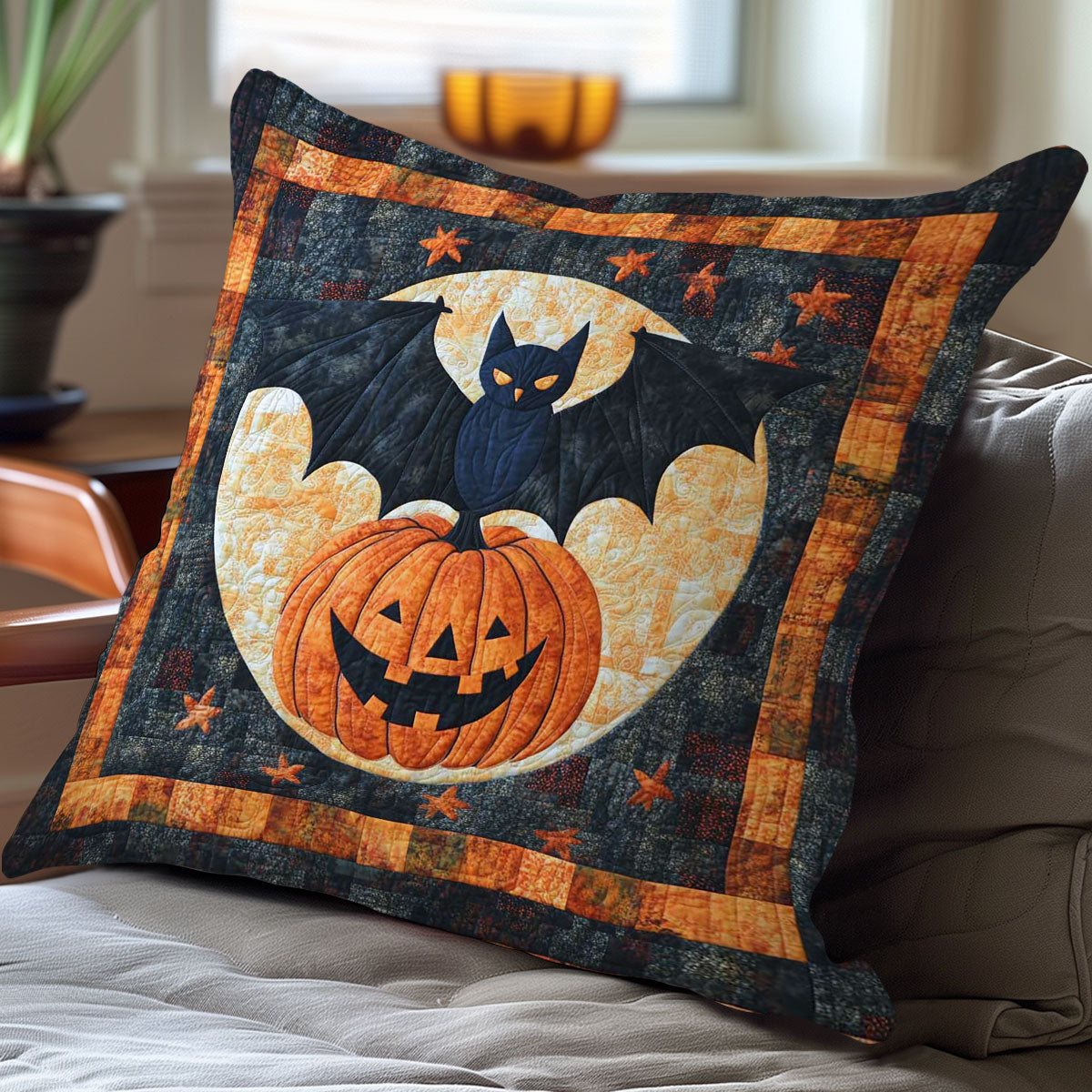 Spooky Bat WN0308056CL Quilt Pillow Case