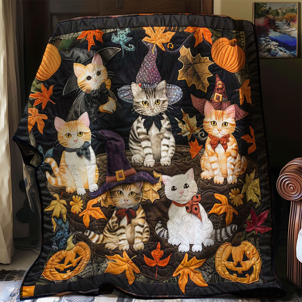 Spooky Cats Masquerade WN2408011CL Quilt