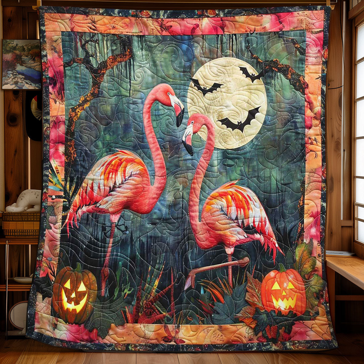 Spooky Flamingo Haven WN0908010CL Quilt