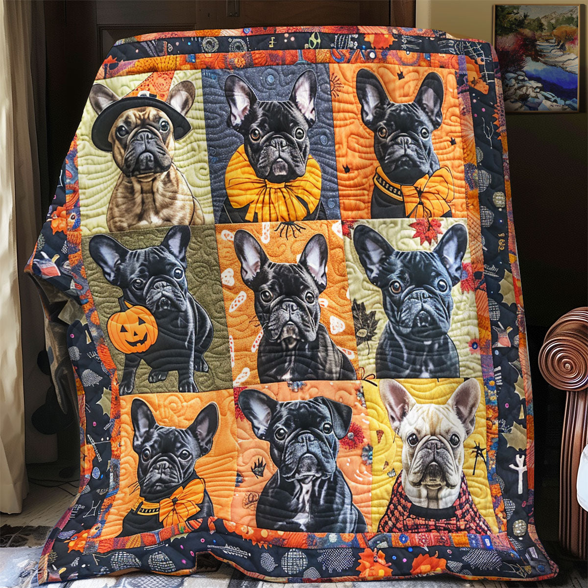 Spooky French Bulldog SR2008058CL Quilt