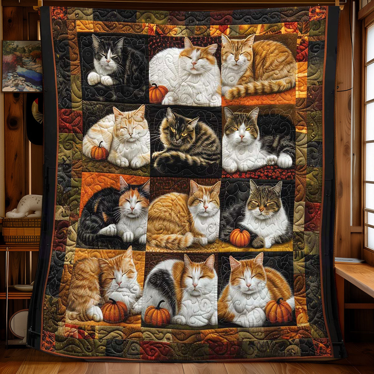 Spooky Halloween Cats WN1508113CL Quilt