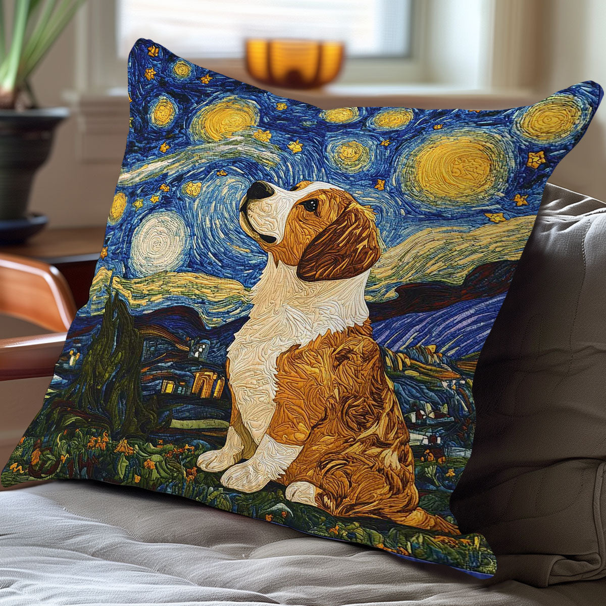 Starry Sky And Puppy WN0208095CL Quilt Pillow Case