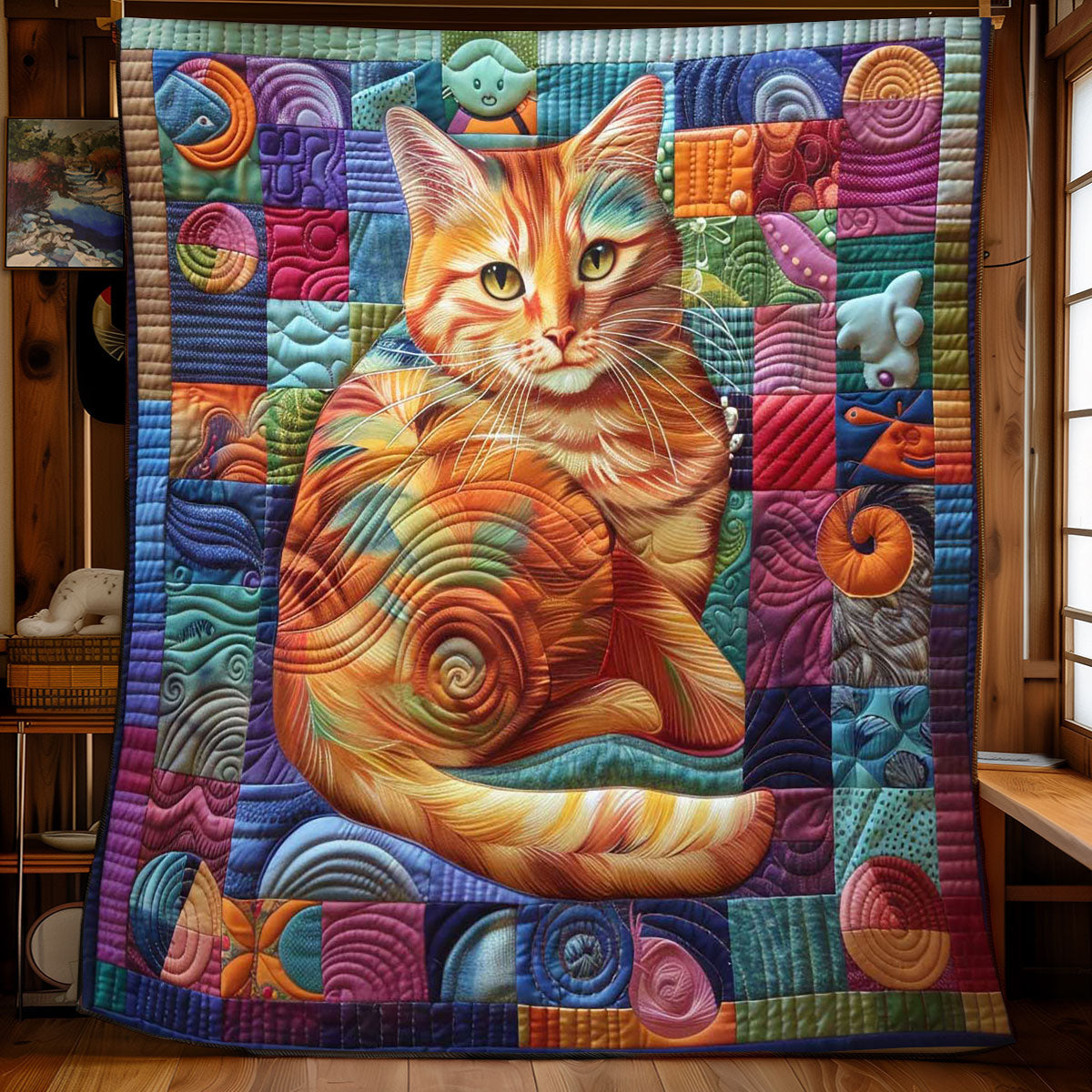 Stitched Cat Comforter WN0908032CL Quilt