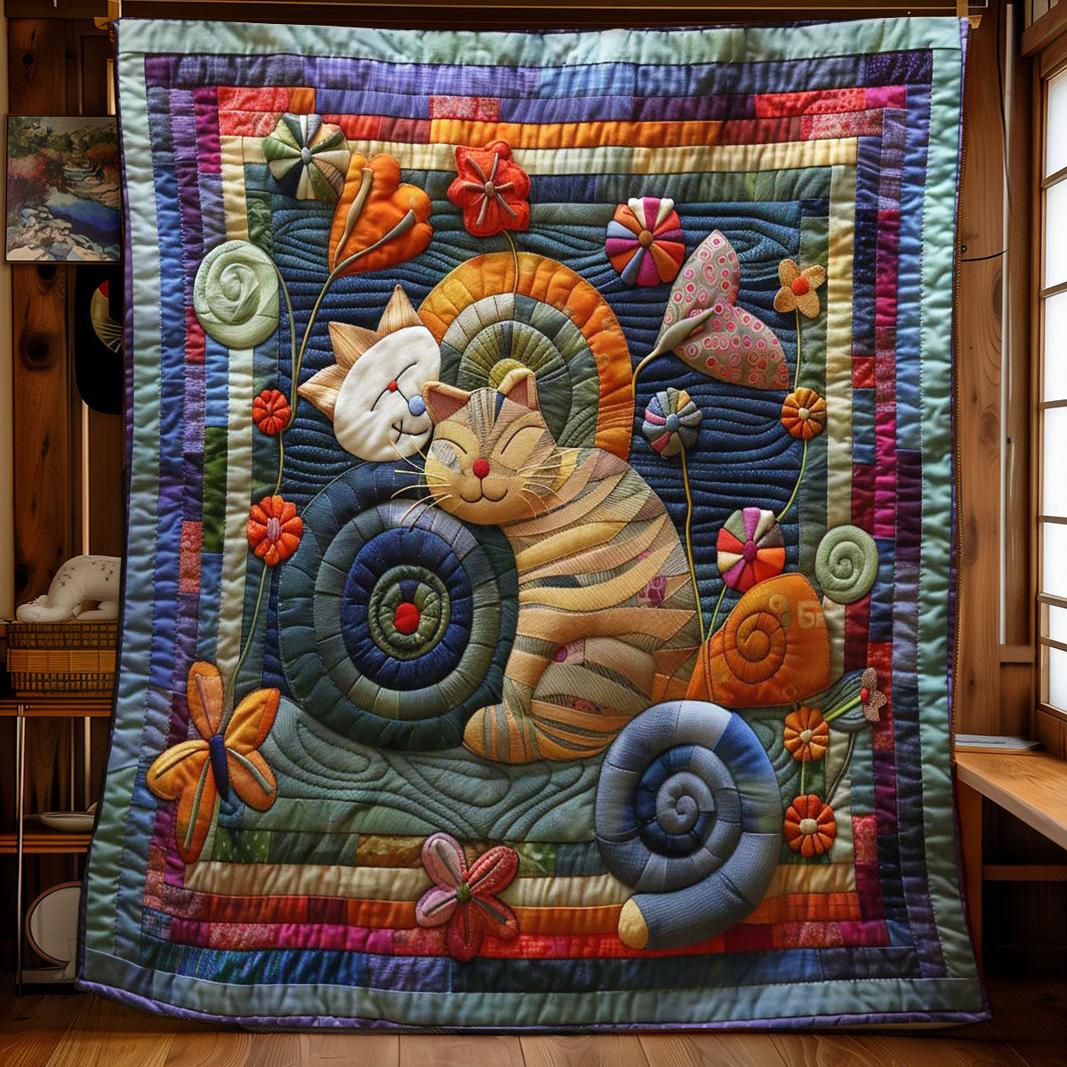 Stitched Kitty Comfort WN0908033CL Quilt