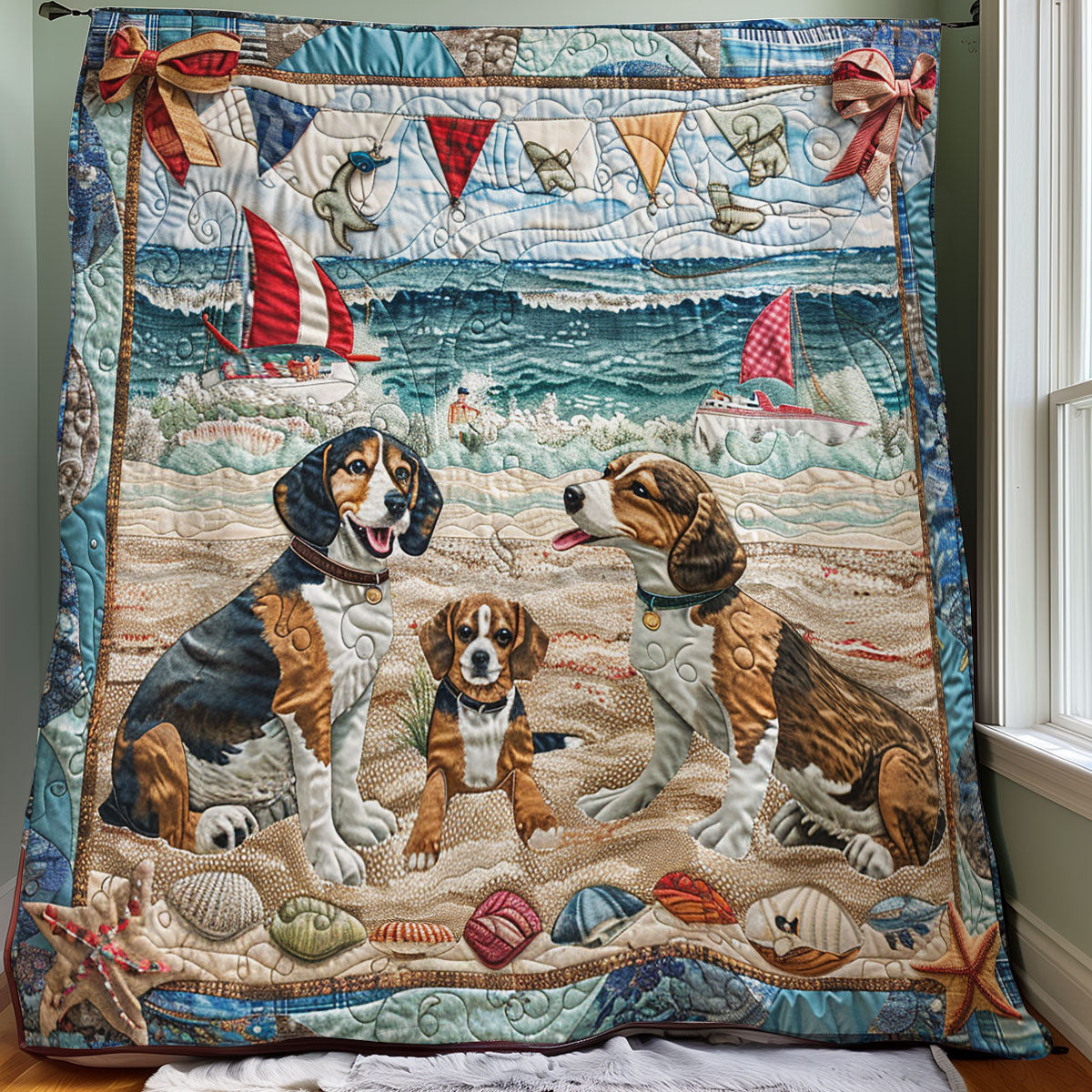 Summer Beagles SR1008054CL Quilt