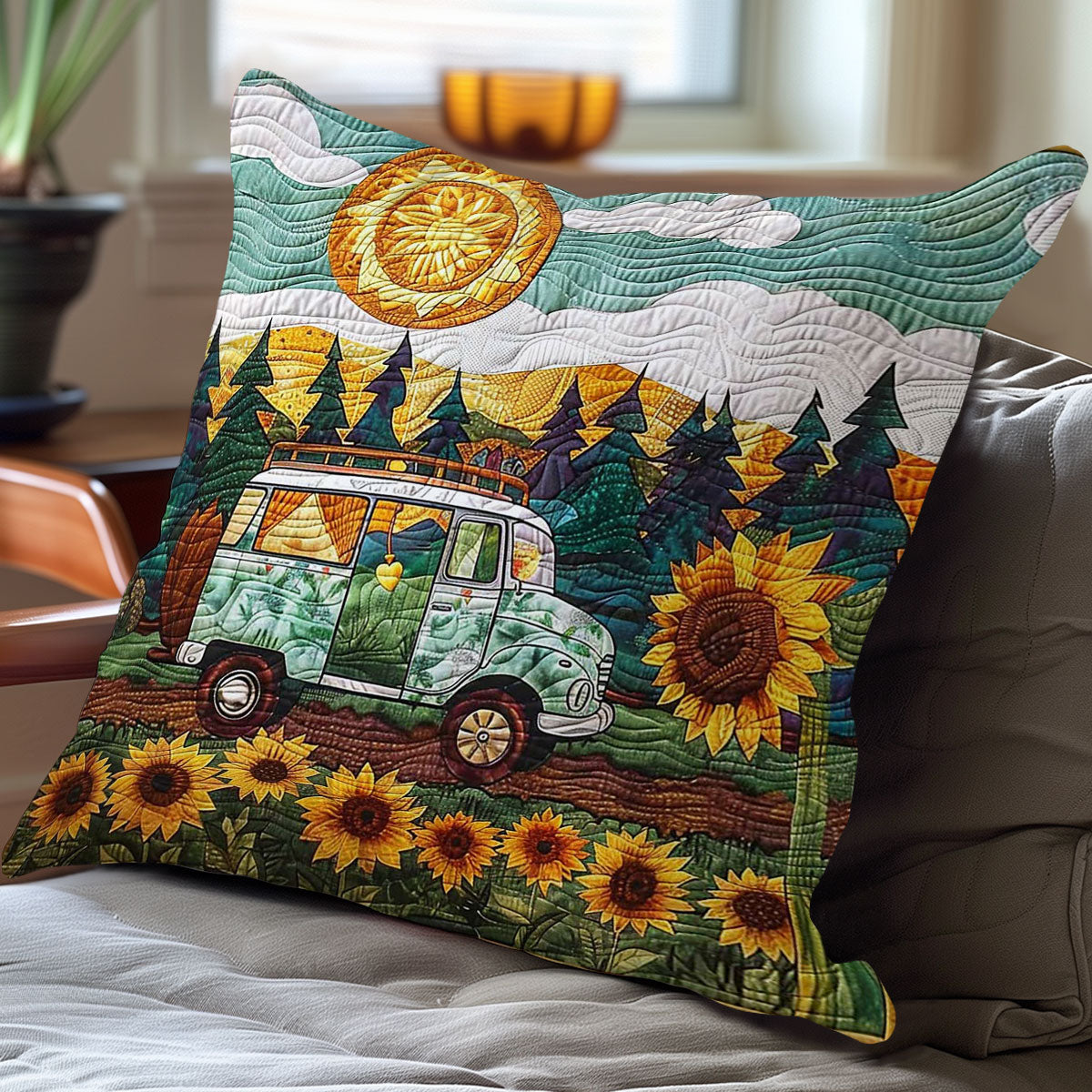 Sunflower Adventure WN1608061CL Quilt Pillow Case