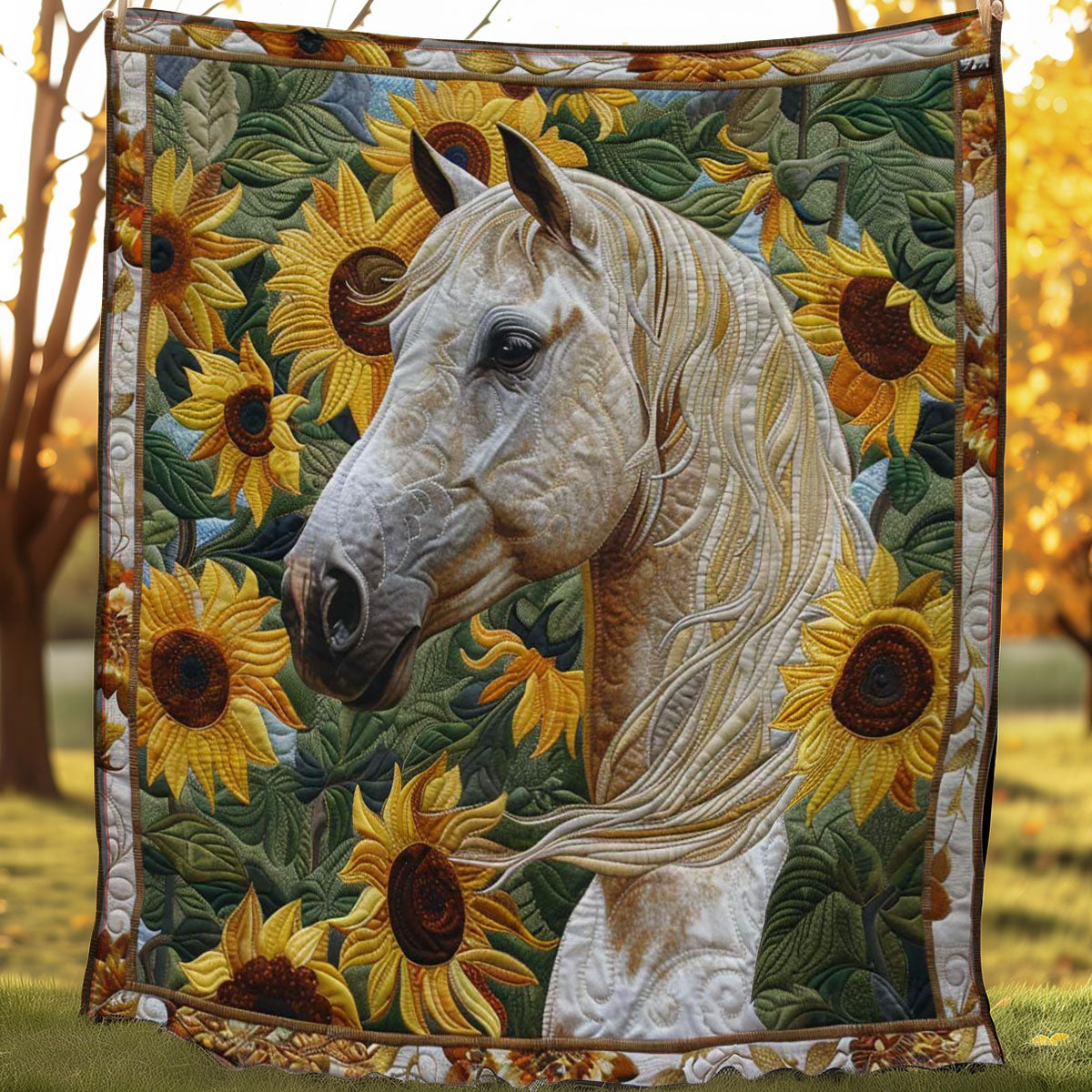 Sunflower Meadow Horse WN3007037CL Quilt