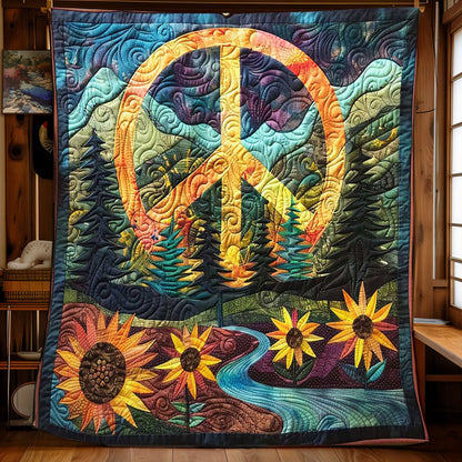 Sunflower Peace Harmony Throw WN1008050CL Quilt