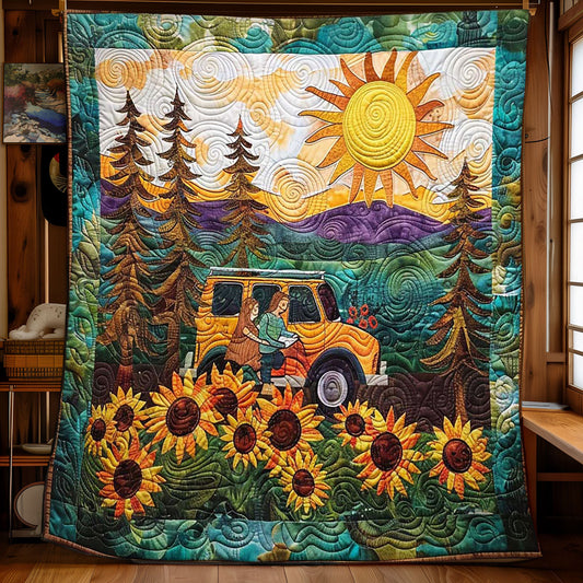 Sunflower Roadway Camping Throw WN1008036CL Quilt