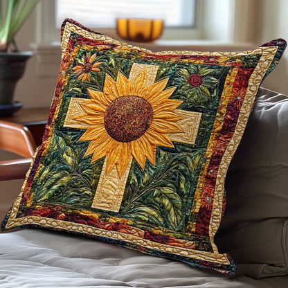 Sunflowers And Cross WN0108016CL Quilt Pillow Case