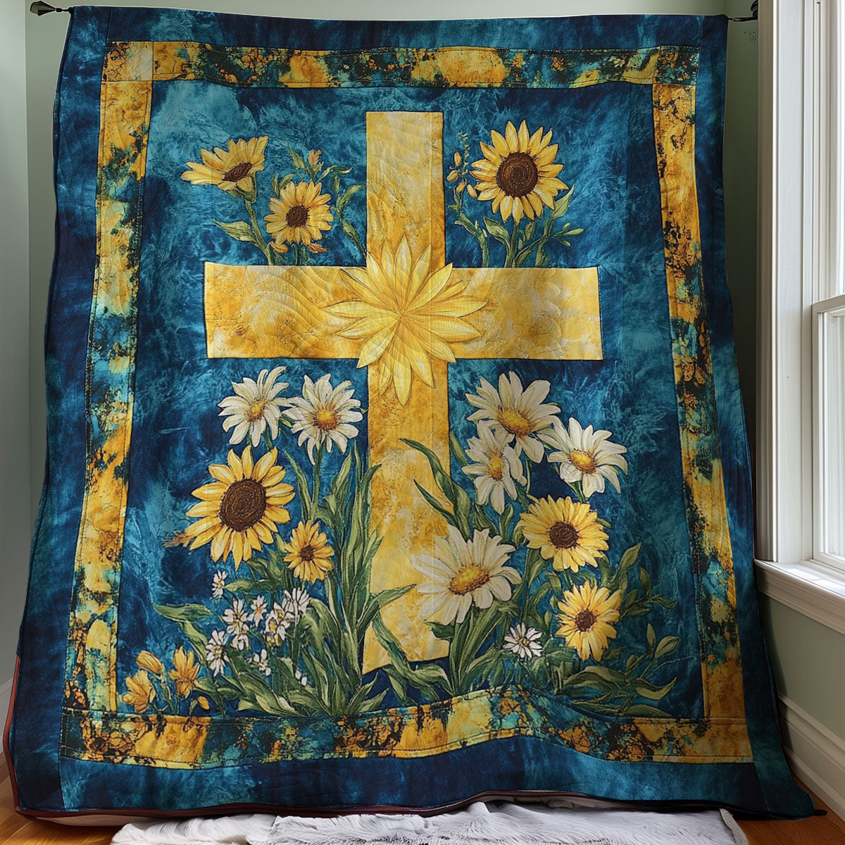 Sunflowers Cross WM3107001CL Quilt