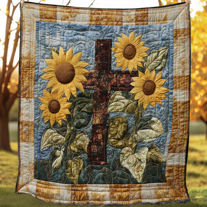 Sunflowers & Cross WN0208048CL Quilt