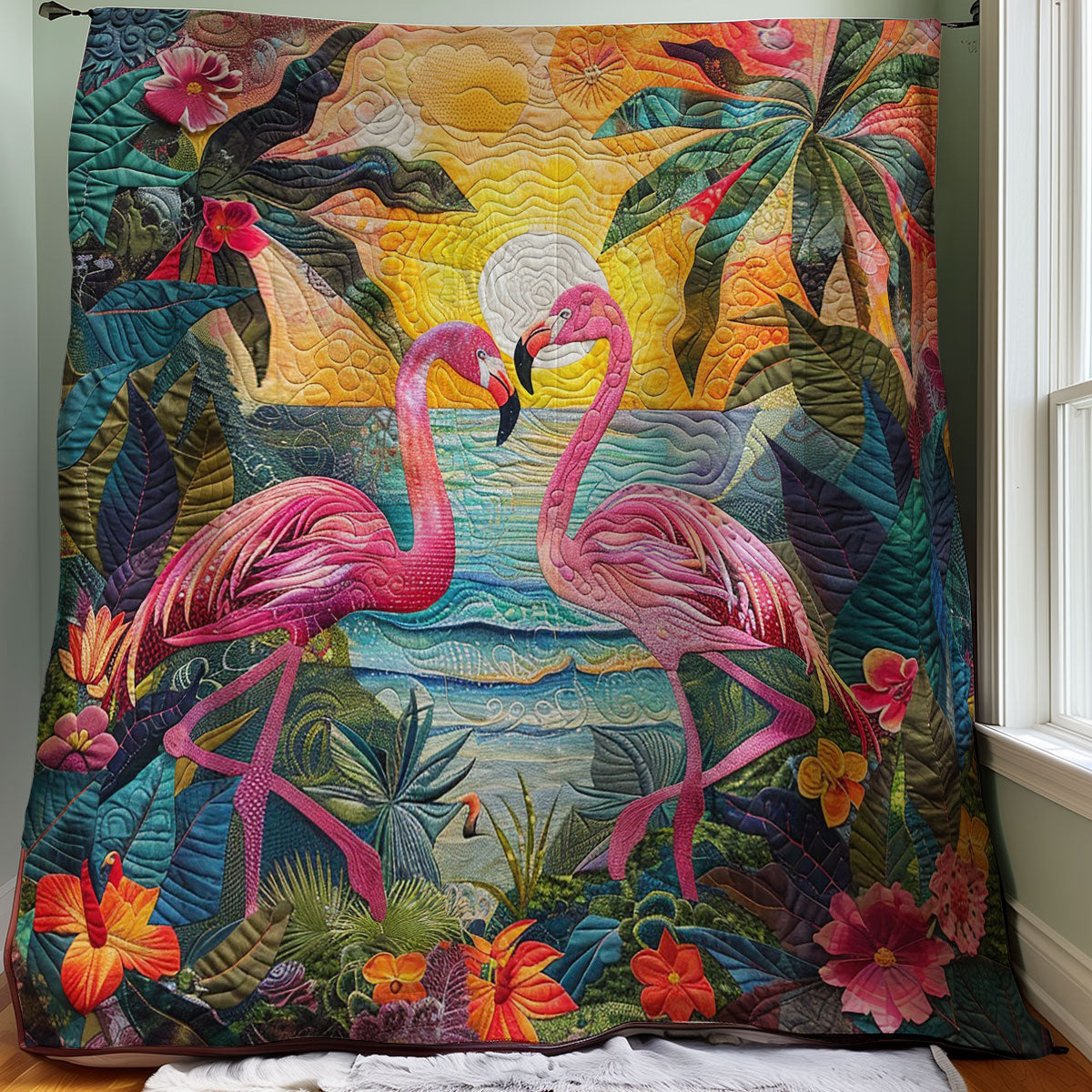 Sunset Love Flamingo WM1508061CL Quilt