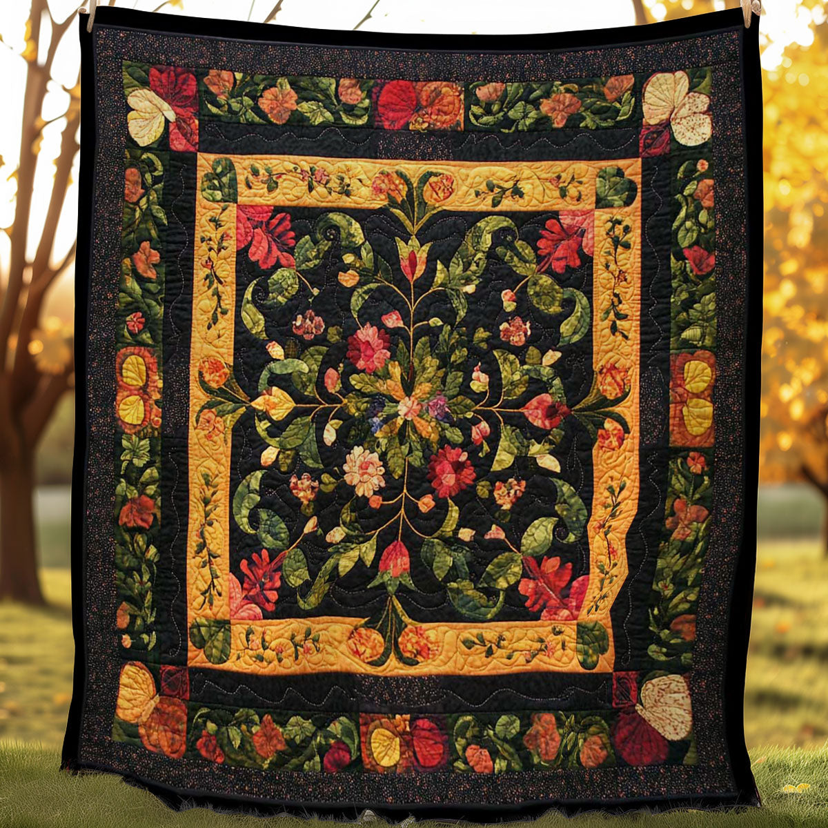 Symmetrical Flowers WN0308019CL Quilt