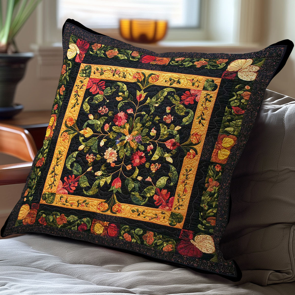 Symmetrical Flowers WN0308058CL Quilt Pillow Case