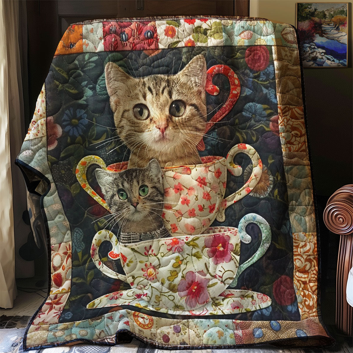 Teacup Cat WM3007001CL Quilt