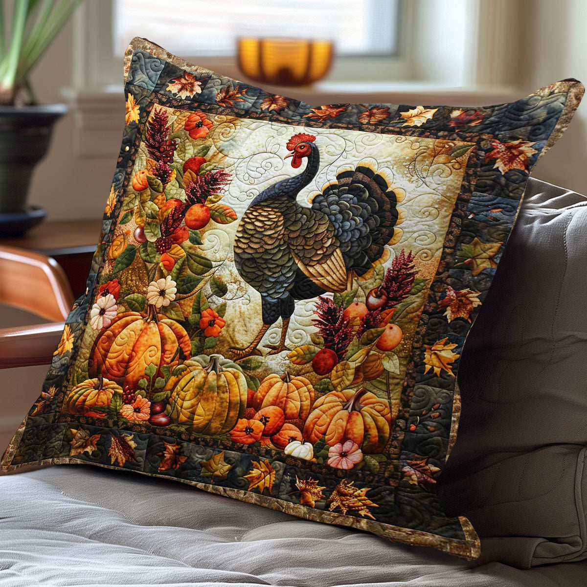 Thanksgiving Feast WN3007090CL Quilt Pillow Case