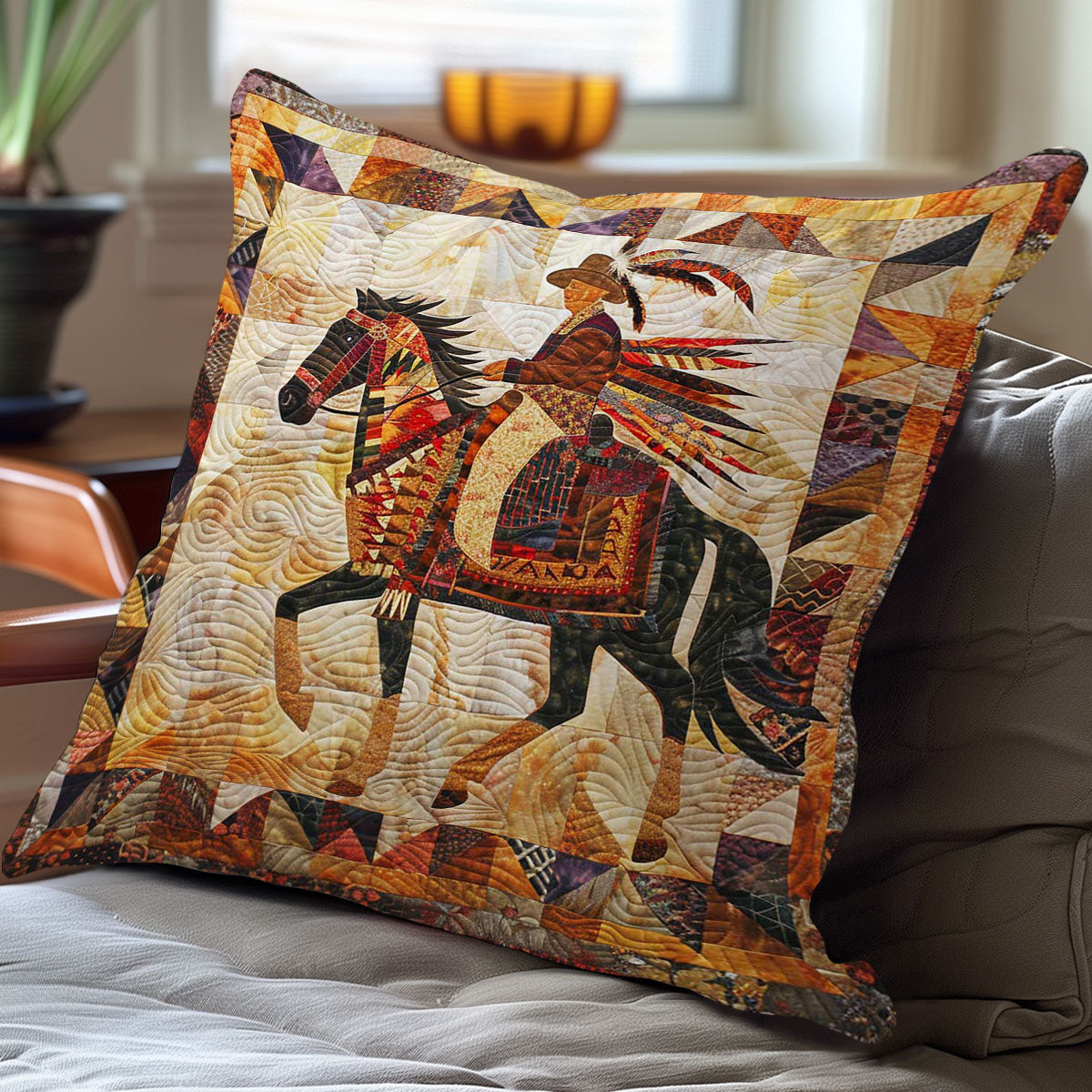 Tribal Horse Trails WN3007092CL Quilt Pillow Case