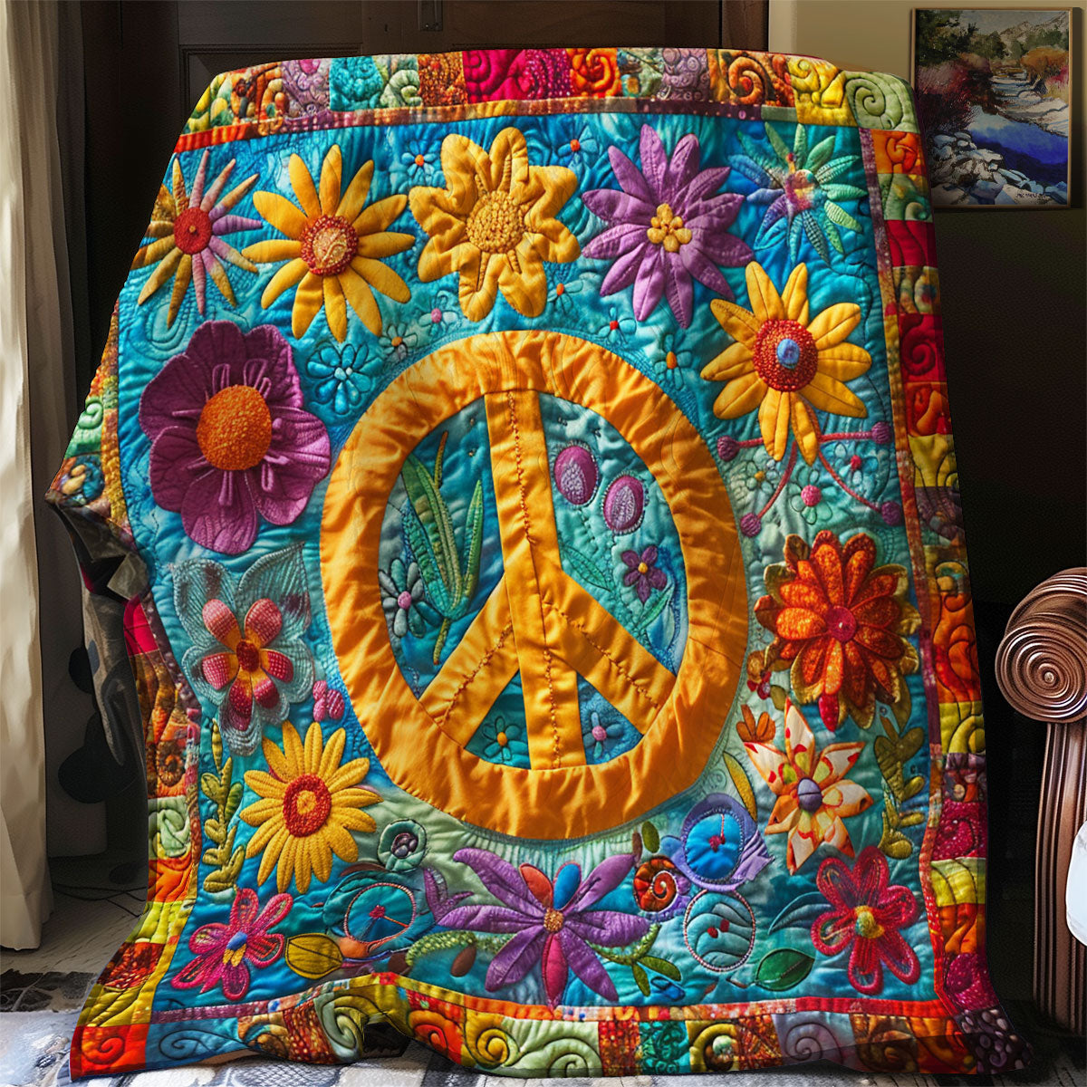 Trippy Hippie Sign SR2308011CL Quilt