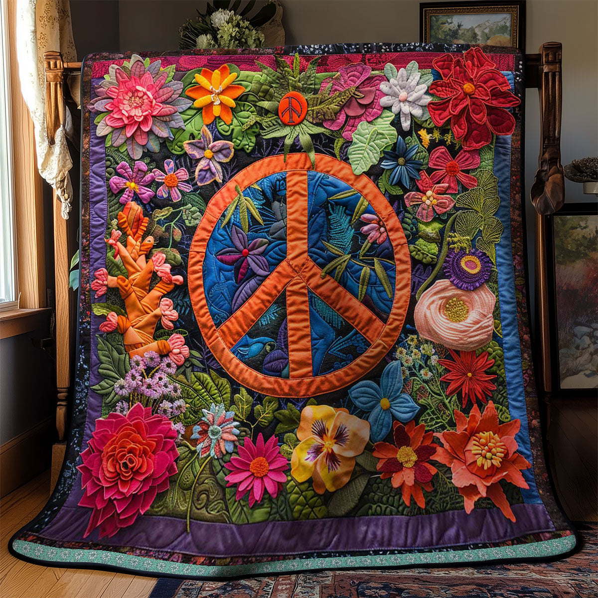 Trippy Hippie Sign WN1609039CL Quilt