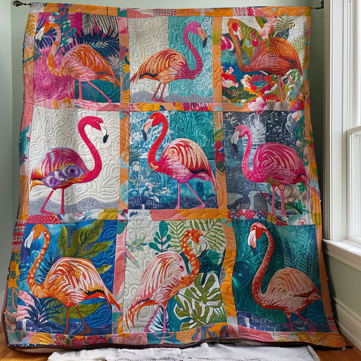 Tropical Flamingo WM1008011CL Quilt