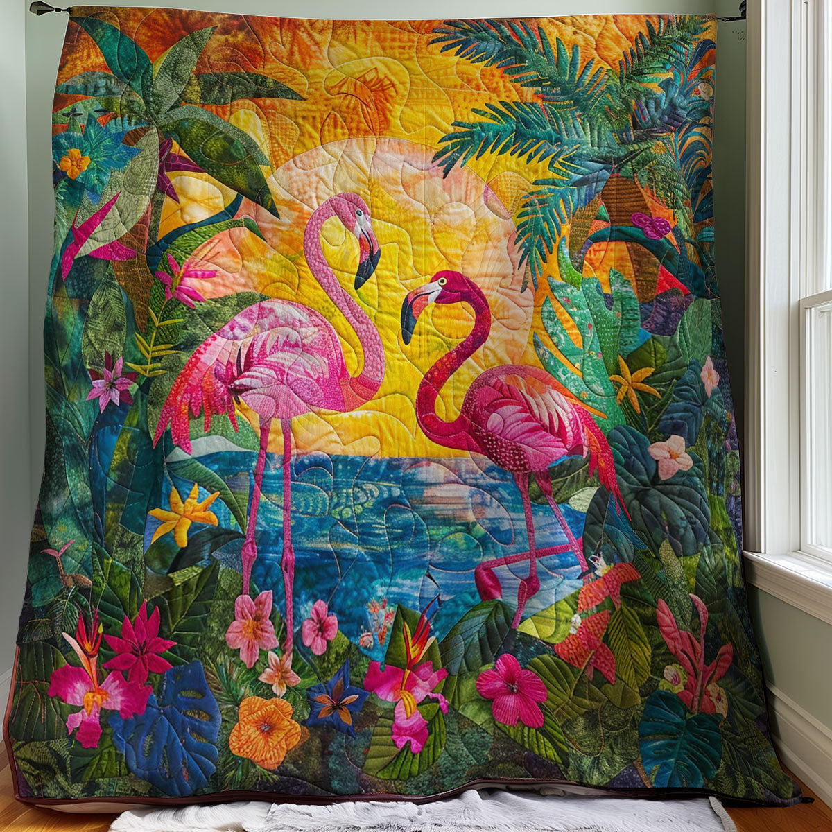 Tropical Flamingo WM1408053CL Quilt