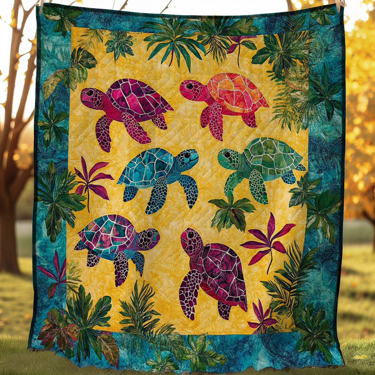 Tropical Turtles WM0308022CL Quilt