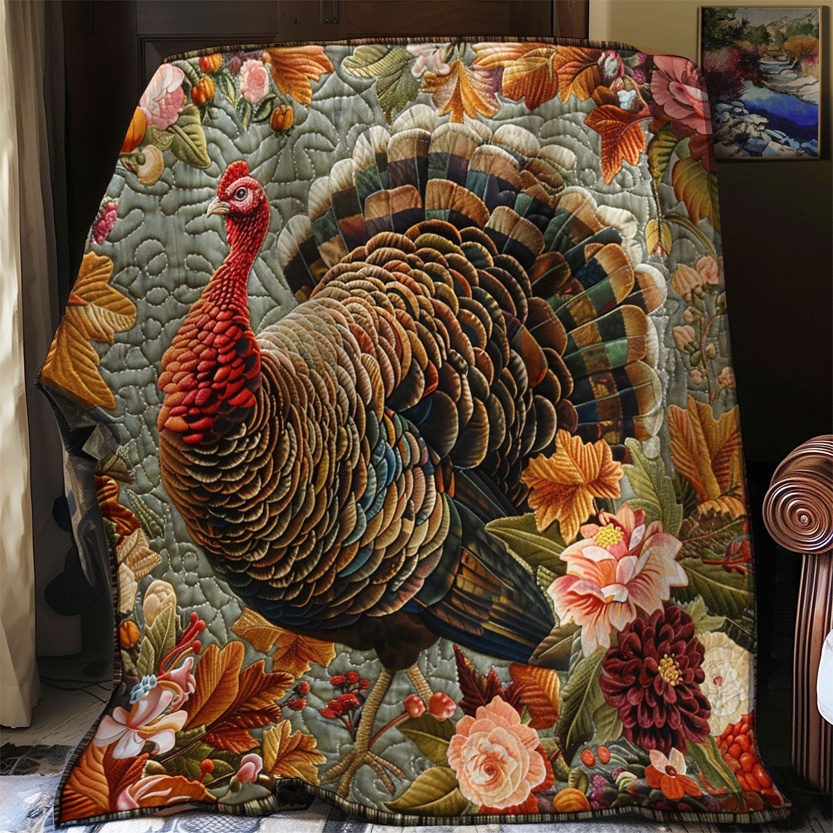 Turkey Thanksgiving Festive SR1508033CL Quilt