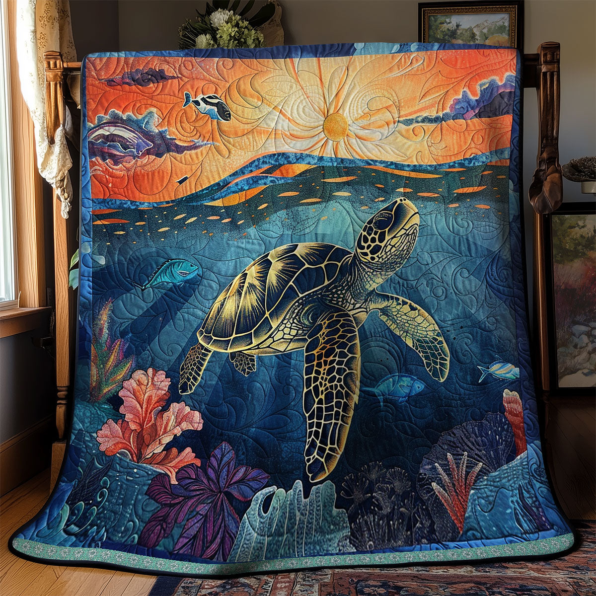 Turtle Beneath The Sunset WN1709056CL Quilt