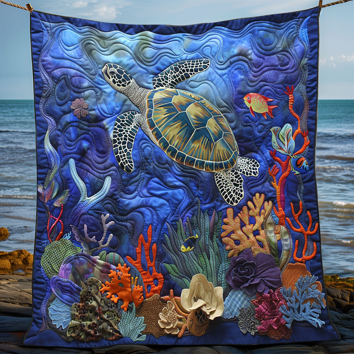 Turtle Coral Dream WN1008091CL Quilt