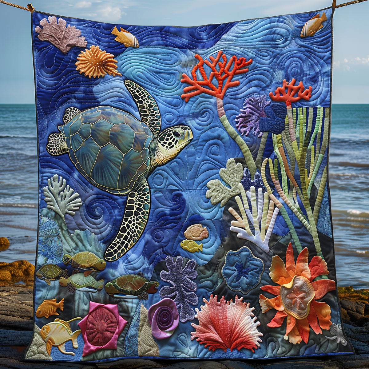 Turtle Ocean Serenity WN1008094CL Quilt