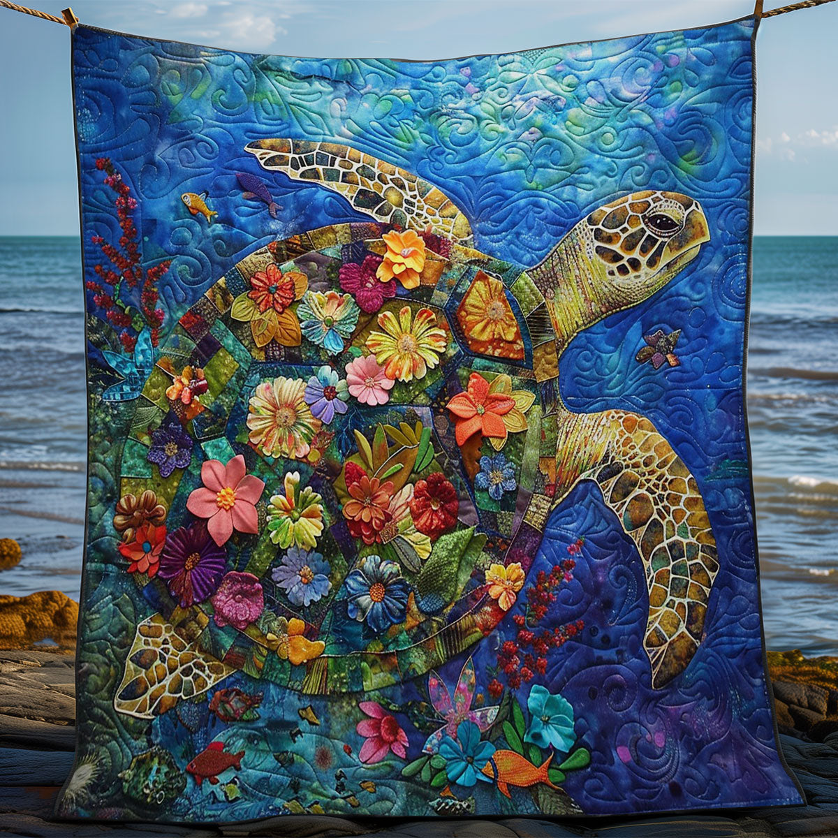 Turtle On Sea WM0509026CL Quilt